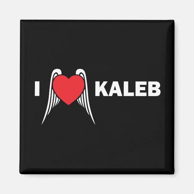 I Love Kaleb Magnet Carré (Devant)