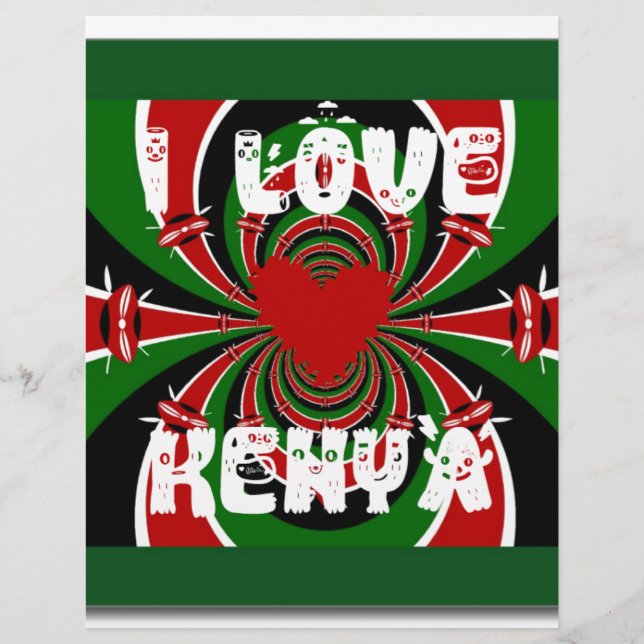 I Love Kenya : Belle belle couleur de drapeau nati (Devant)