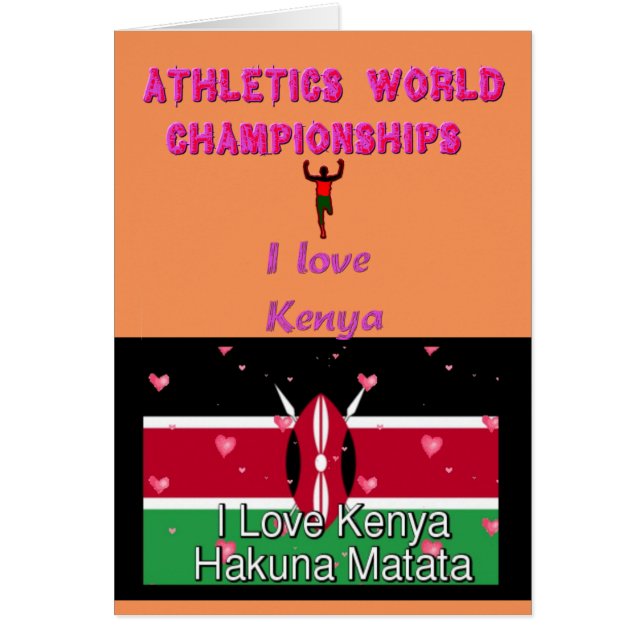 I Love Kenya Champions du Monde des sports Hakuna  (Devant)