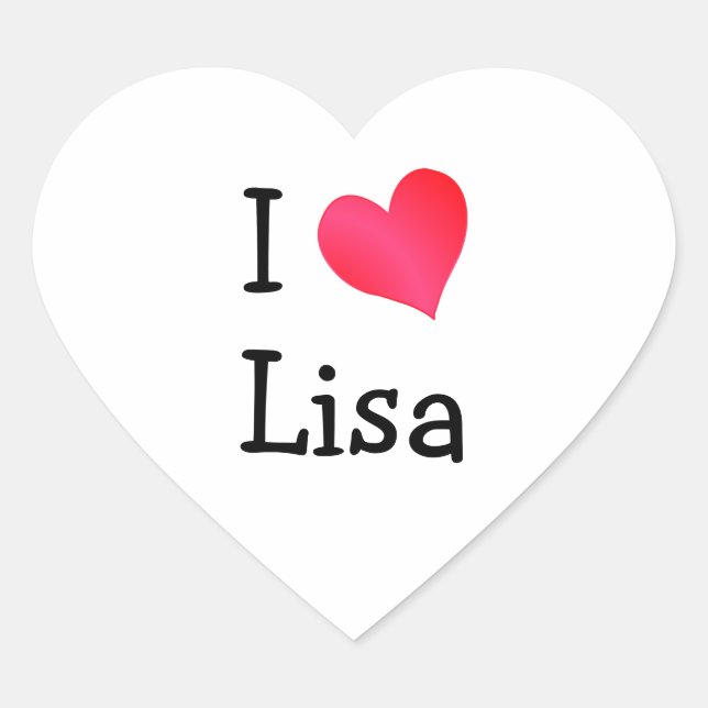 I Love Lisa Heart Sticker (Devant)