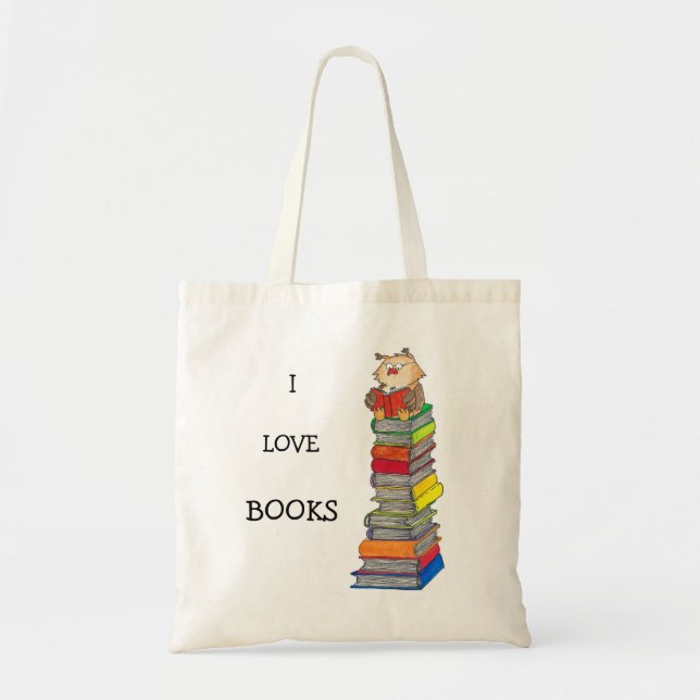 I LOVE LIVRES sac fourre-tout par Nicole Janes (Devant)