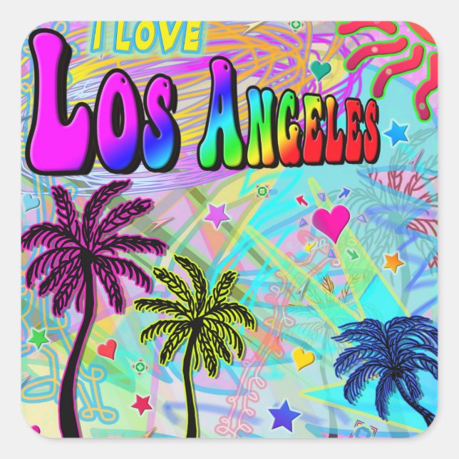 I LOVE Los Angeles Vivid Romance Sticker (Devant)