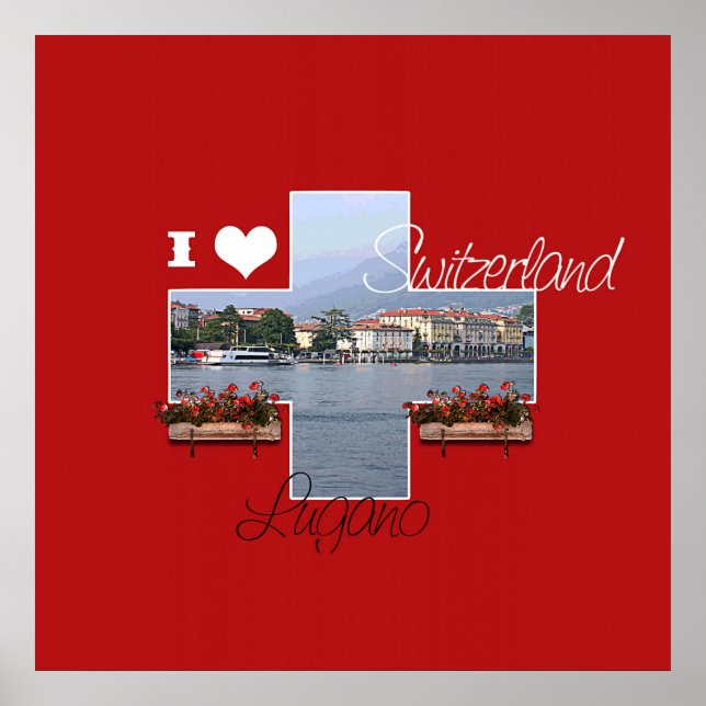 I love Lugano, Suisse - Poster (Devant)
