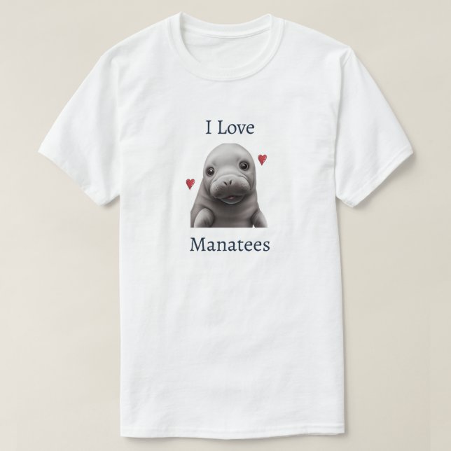 I Love Manatees T-shirt (Design devant)