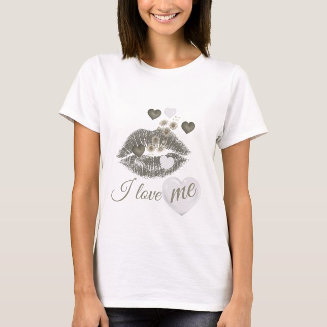 I Love Me - T-shirt vert d'amour de soi (Devant)