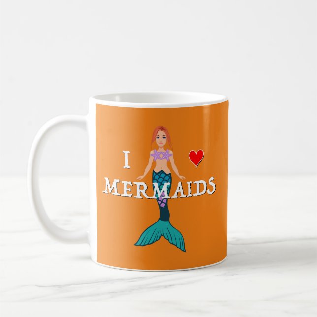 I Love Mermaids Design - Mug Classique (Gauche)