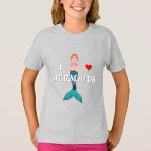 I Love Mermaids Design - T-Shirt de base pour fill