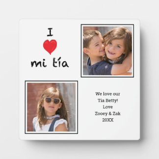 I Love mi Tia 2 Photo Plaque