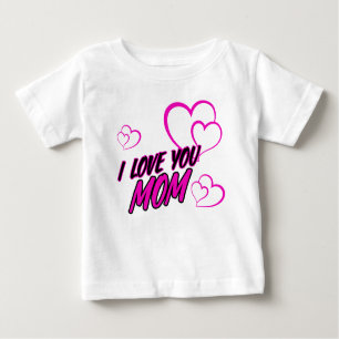 I Love Mom” Kids T-Shirt – Cute Heart Design Toddl