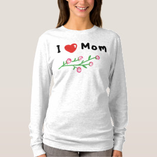 I Love Mom Simple Manipulé T-shirts à manches long