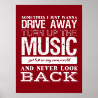 I Love Music Citations Poster Freedom and Escape