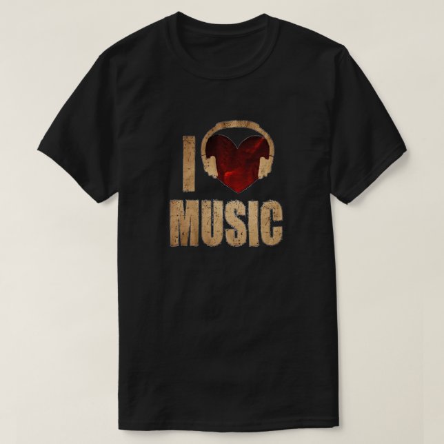 I Love Music T-Shirt (Design devant)
