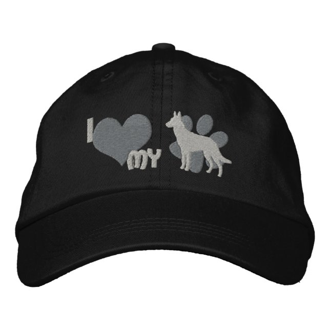 I Love my Belgian Malinois Embroder Casquette (Gre (Devant)