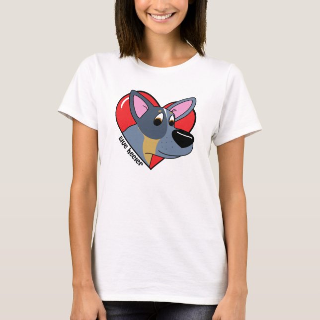 I Love my Blue Heeler TShirt (Dessin) (Devant)