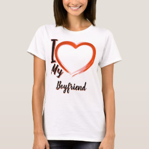 I Love My Boyfriend Femmes t-shirts