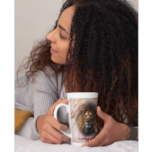 "I Love My Cat" Lion Latte Mug Parties scintillant