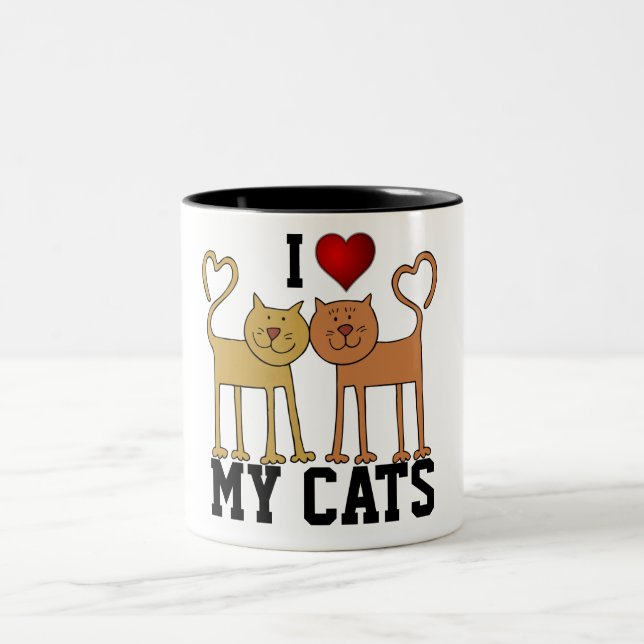 I Love My Cats, design populaire Coffee Mug (Centre)