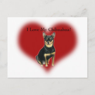 "I Love My Chihuahua" Carte postale Chien Art