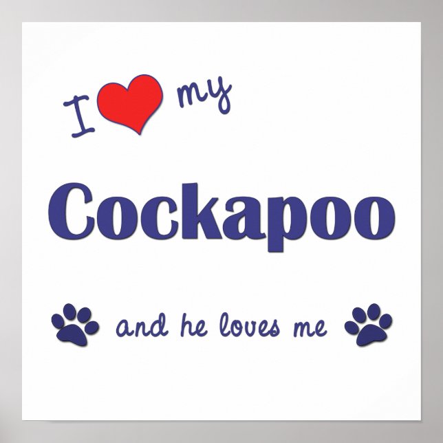 I Love My Cockapoo (Homme Chien) Poster Imprimer (Devant)