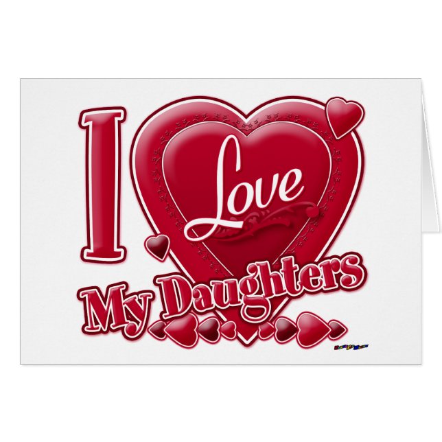 I Love My Daughters red - heart (Devant horizontal)