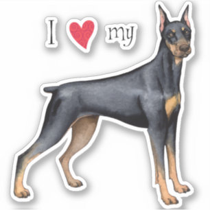 I Love my Doberman Pinscher Vinyl Sticker