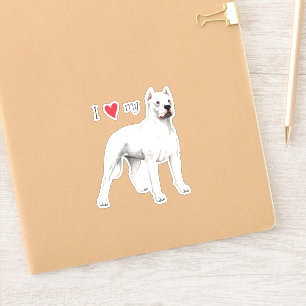 I Love my Dogo Argentino Vinyl Sticker