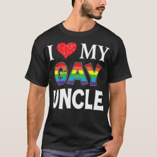 I Love My Gay Uncle Lesbian Rainbow T-Shirt