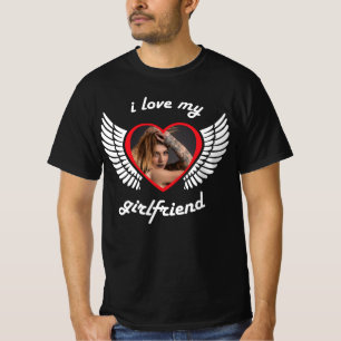 I Love My Girlfriend Photo Black T-shirt
