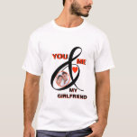 I Love My Girlfriend Photo Custom T-Shirt<br><div class="desc">T-shirt spécial unique — "VOUS ET MOI" avec votre photo et le coeur rouge et l'esperluette fantaisie pour souligner votre connexion. Express votre amour et votre affection avec style et faire aujourd'hui spécial. Grand cadeau pour les anniversaires ou les vacances. Pour toute question de conception, envoyez un courriel à charmdesignstudio@rcn.com...</div>
