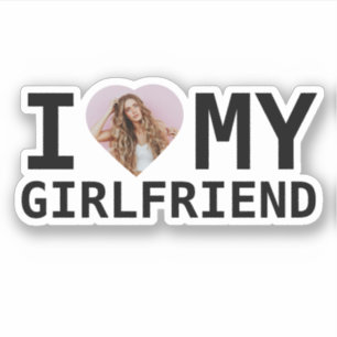 I Love My Girlfriend Photo Sticker