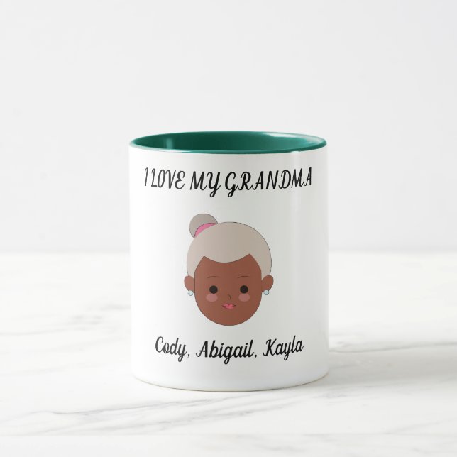 "I Love My Grandma" deux tasses de café toniques.  (Centre)