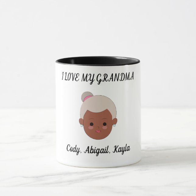"I Love My Grandma" deux tasses de café toniques. (Centre)