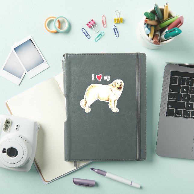 I Love my Kuvasz Vinyl Sticker (Couverture iPad)