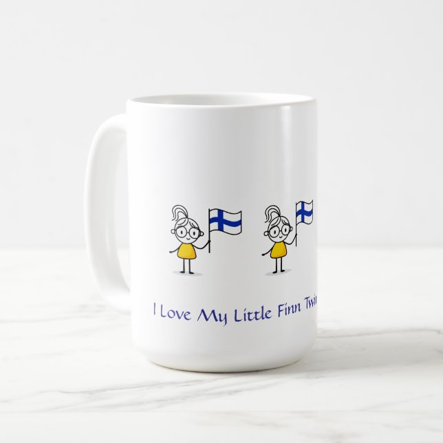 I Love My Little Finn Twins Coffee Mug - Girls (Devant gauche)