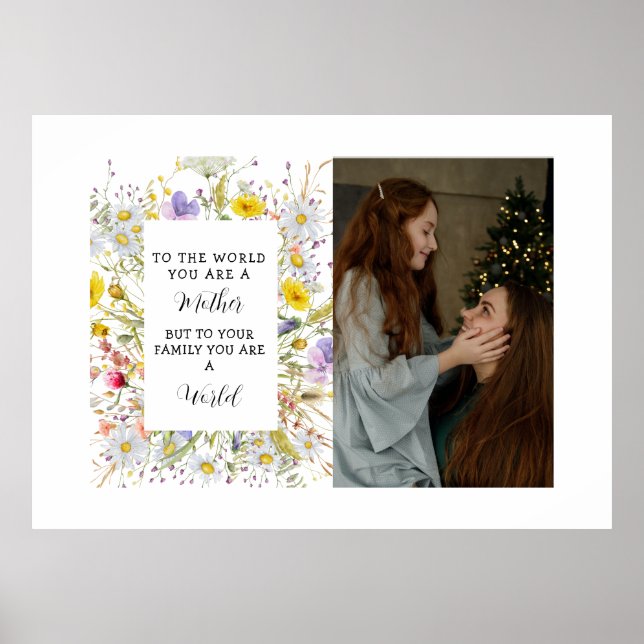 I Love My Mom Mother's day Floral Keepsake Poster (Devant)