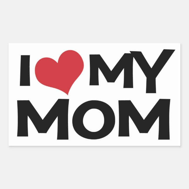 I Love My Mother's Day Rectangle Sticker (Devant)
