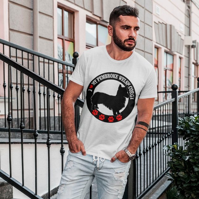 I Love My Pembroke Welsh Corgi T-Shirt (Créateur téléchargé)