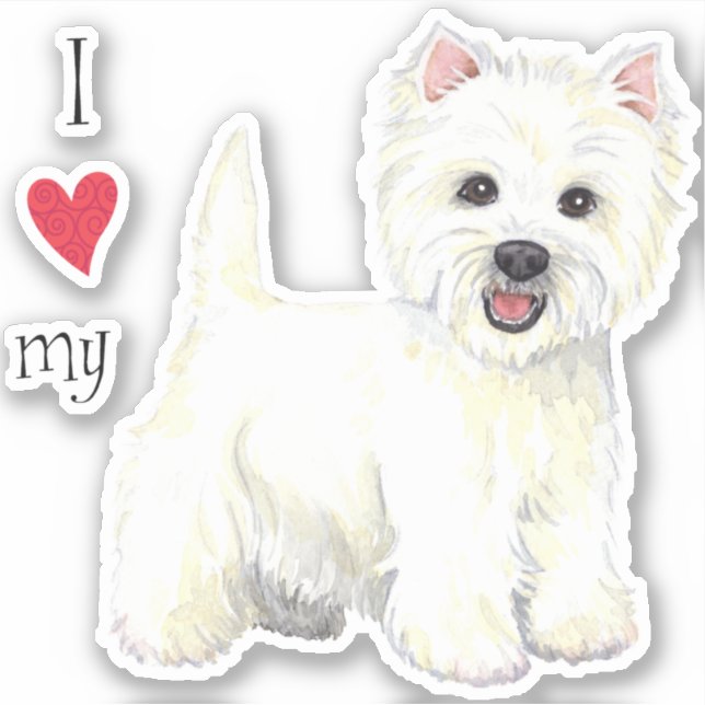 I Love my Westie Vinyl Sticker (Devant)