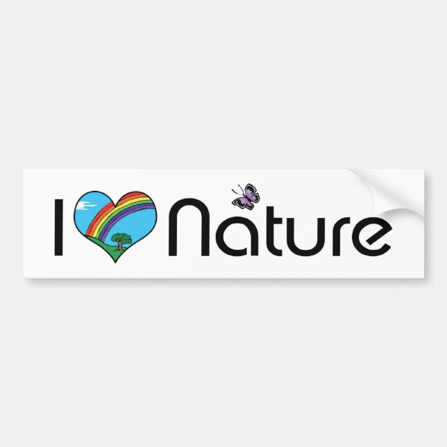 I Love Nature Bumper Sticker (Devant)