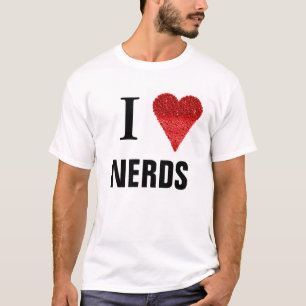 I Love Nerds Red Heart Shape T-Shirt