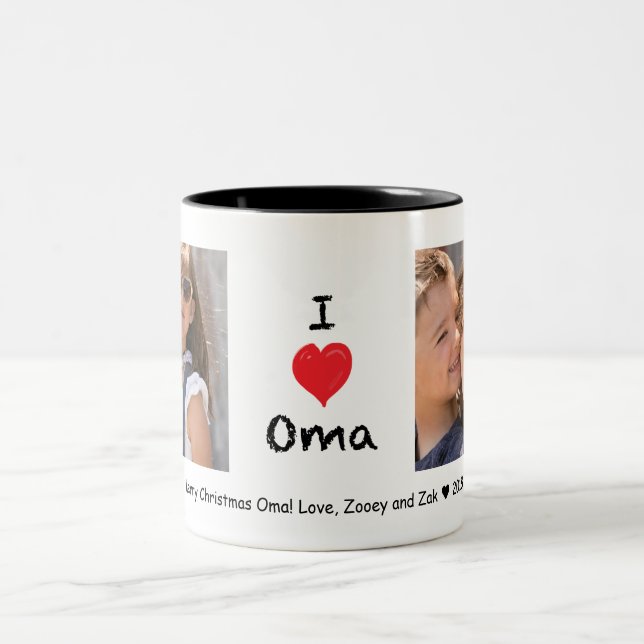 I love Oma 2 Photo Personnalisable Mug (Centre)