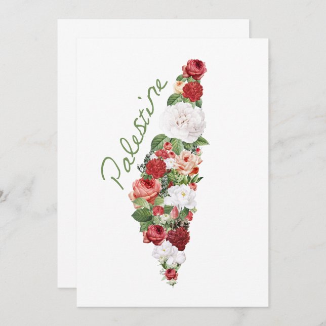 I Love Palestine Ma patrie Carte palestinienne (Devant / Derrière)