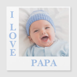 I Love Papa Typographie Photo Carte magnétique