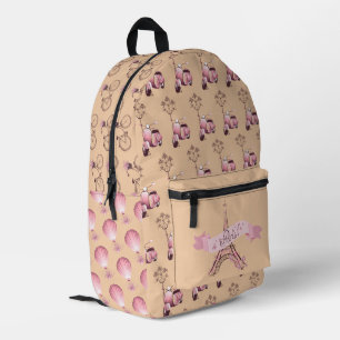 I Love Paris Print Cut Sew sac à dos