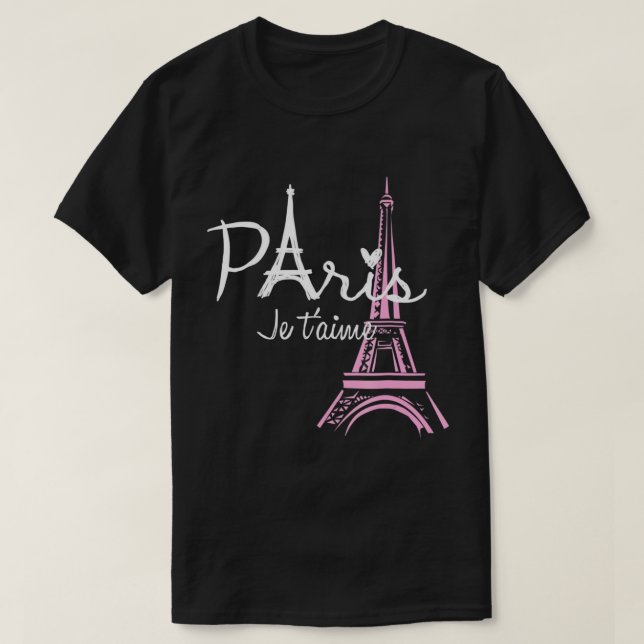I Love Paris Tour Eiffel France T-shirt Français A (Design devant)
