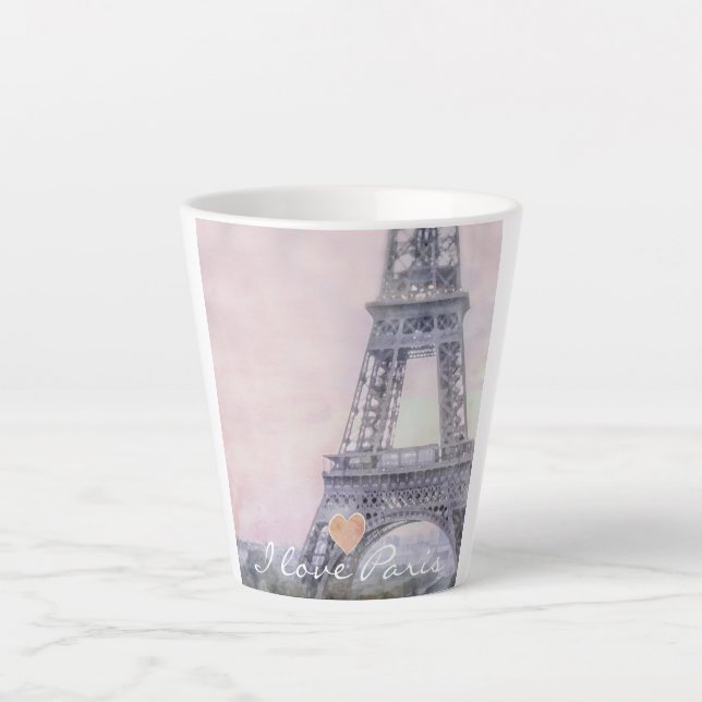 I Love Paris Tour Eiffel Latte Mug (Devant)