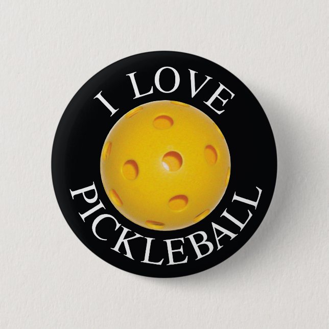 I Love Pickleball Button / Badge (Devant)