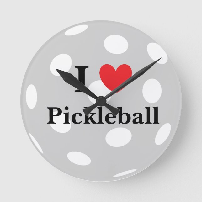 "I Love Pickleball" Horloge murale (Recto)