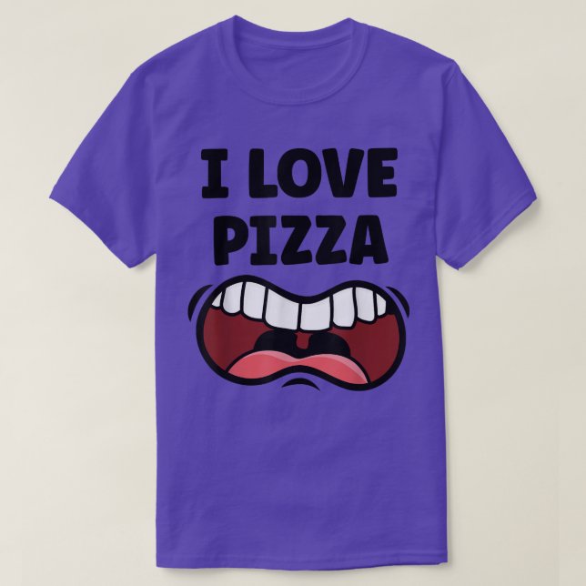 I Love Pizza Funny Hungry Mouth T-Shirt (Design devant)