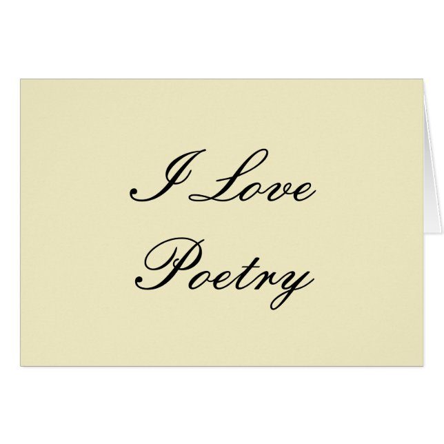 I Love Poetry Blank Cards (Cream & Black) (Devant horizontal)